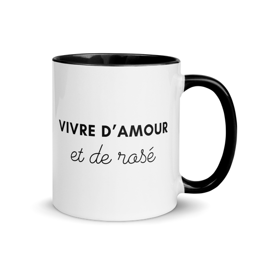 MUG "VIVRE D'AMOUR ET DE ROSÉ"